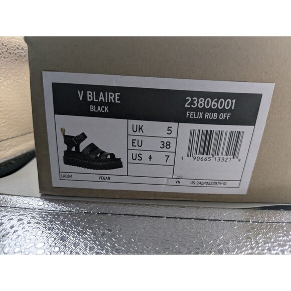 Dr Martens Blaire Hydro Leather Strap Sandal Women’s Size 7 Black - Picture 9 of 12